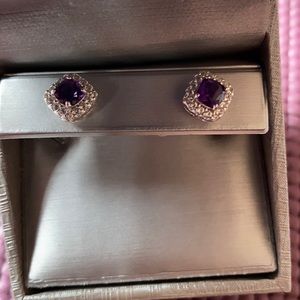 Purple Sterling Silver Earrings